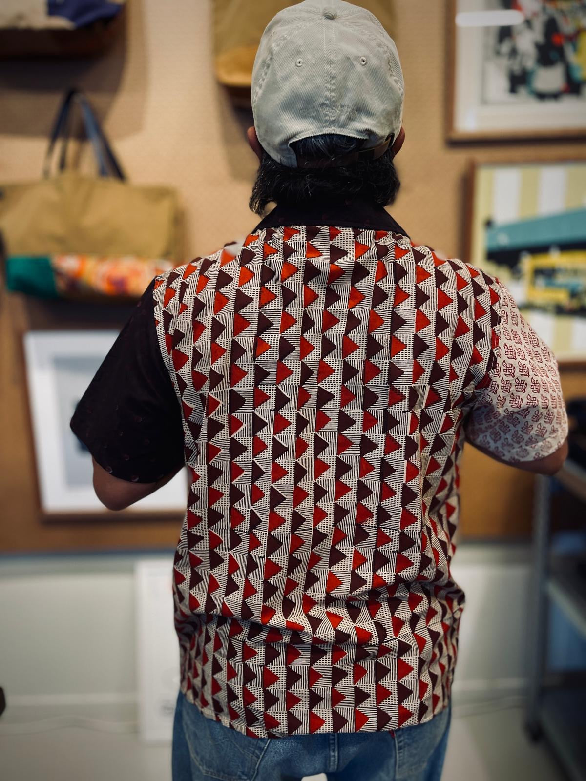 Hawaiian Indian Woodblock Print Shirts (M)