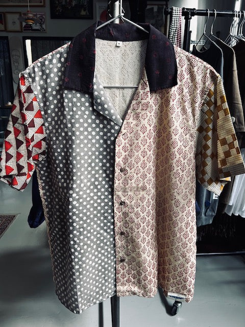 Hawaiian Indian Woodblock Print Shirts (M)