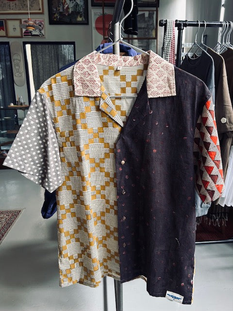 Hawaiian Indian Woodblock Print Shirts (M)