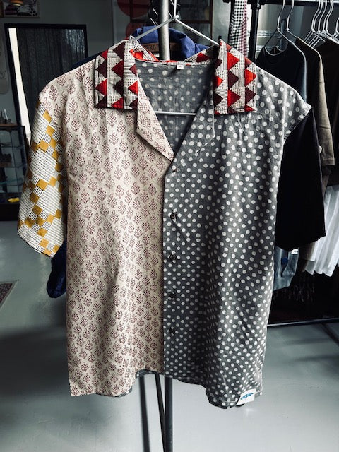 Hawaiian Indian Woodblock Print Shirts (M)