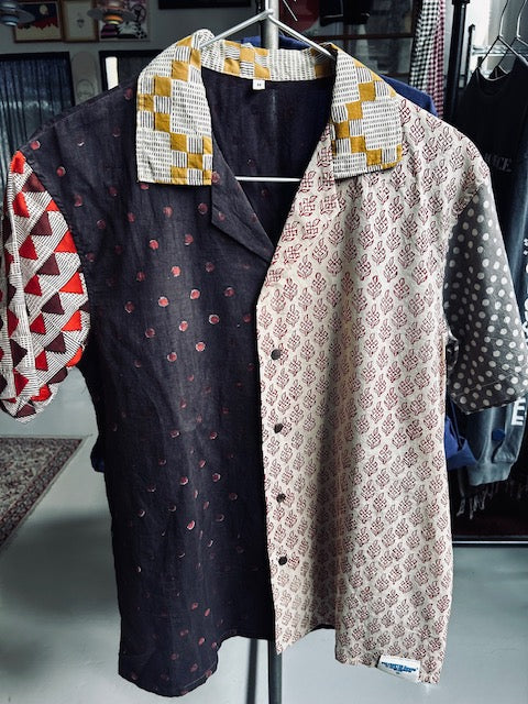 Hawaiian Indian Woodblock Print Shirts (M)