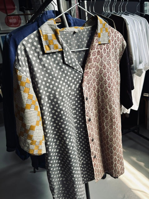 Hawaiian Indian Woodblock Print Shirts (L)