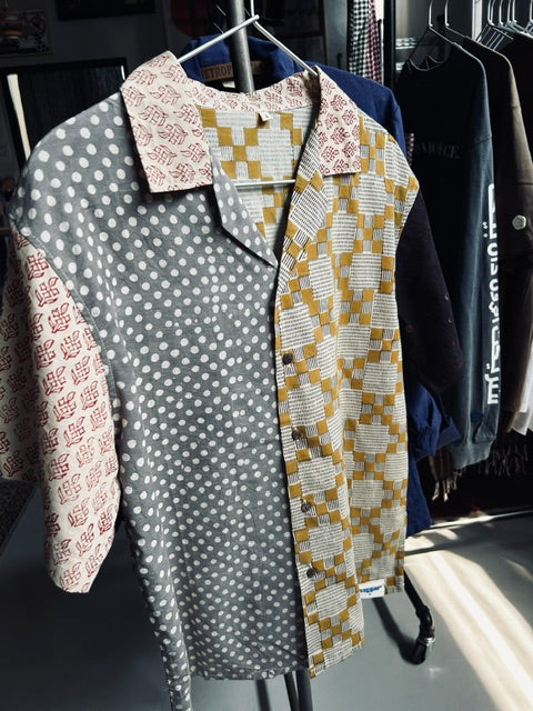 Hawaiian Indian Woodblock Print Shirts (L)
