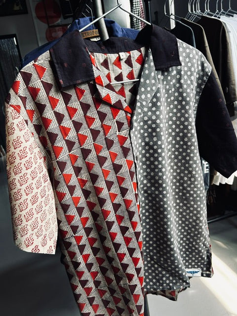 Hawaiian Indian Woodblock Print Shirts (L)