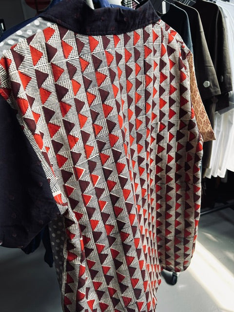 Hawaiian Indian Woodblock Print Shirts (L)