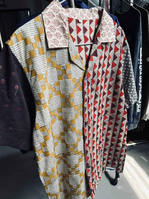 Hawaiian Indian Woodblock Print Shirts (L)