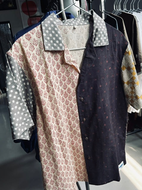 Hawaiian Indian Woodblock Print Shirts (L)