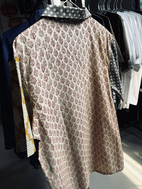 Hawaiian Indian Woodblock Print Shirts (L)
