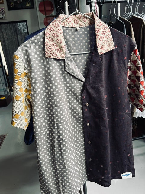 Hawaiian Indian Woodblock Print Shirts (L)